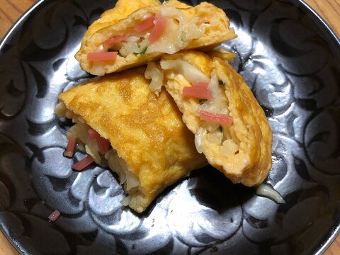 シャキシャキきゃべつと紅しょうがのたまご焼きです。